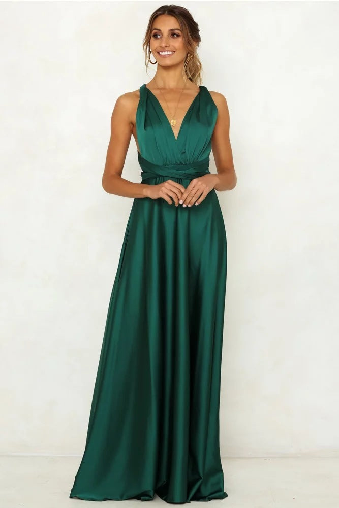 Open-back high waist gown