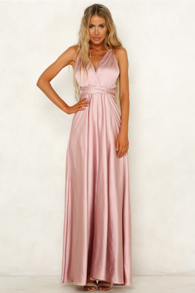 Open-back high waist gown