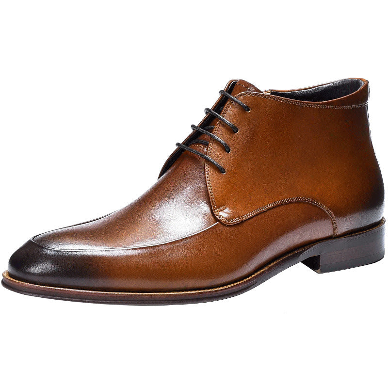 Genuine Leather Head Leather Business Formal High Top Leather Shoes And Boots