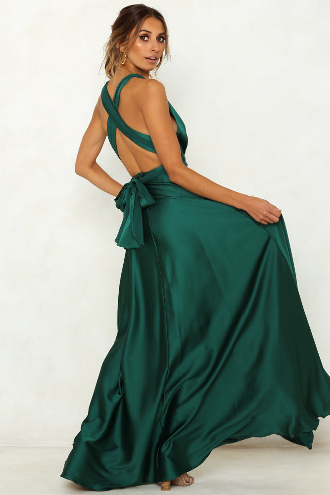 Open-back high waist gown